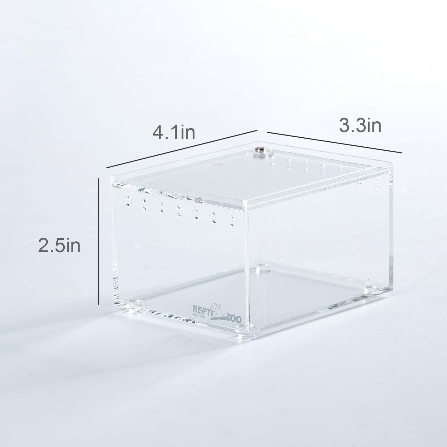 REPTI ZOO Magnetic Acrylic Case 4.1"x3.3"x2.5" Nano Enclosure Reptile Breeding Box Terrarium Cage Tank Tarantula Scorpion Sling Isopods Lizards Roach Invertebrates Insect Mantis - FurryFun