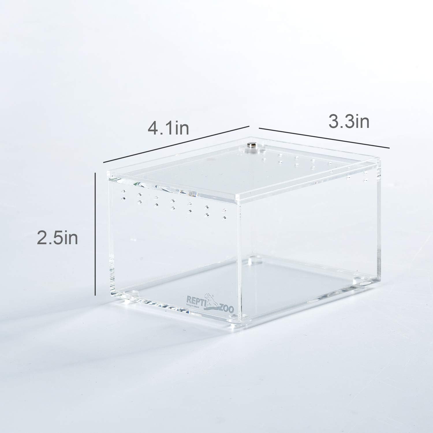 REPTI ZOO Magnetic Acrylic Case 4.1"x3.3"x2.5" Nano Enclosure Reptile Breeding Box Terrarium Cage Tank Tarantula Scorpion Sling Isopods Lizards Roach Invertebrates Insect Mantis - FurryFun