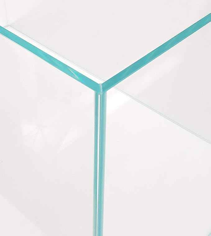 LIFEGARD Low Iron Ultra Clear Crystal Bookshelf Aquarium with Foam Leveling Mat – Rimless Aquariums with 45-Degree Beveled Edge, Peninsula Style – for Fish and Corals – 22 Gallon Capacity