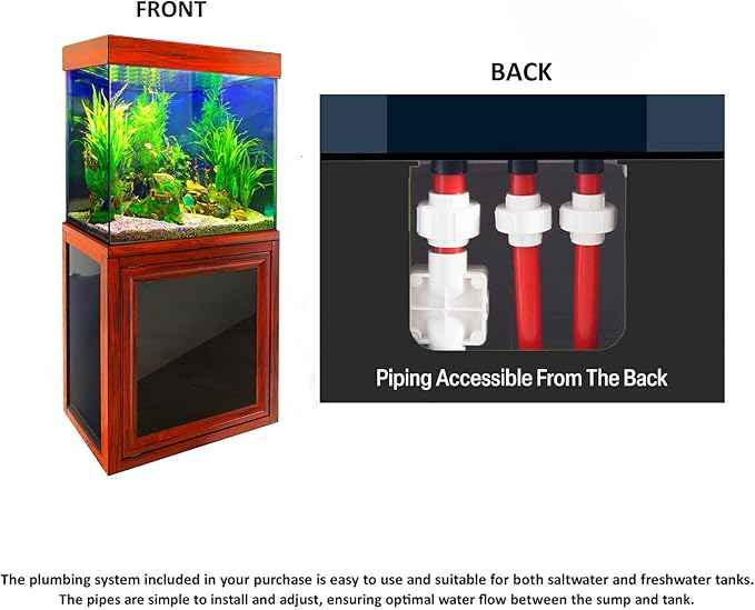 Aqua Dream 40 Gallon Fish Tank with Premium Tempered & Ultra Transparent Glass (Complete Aquarium Setup) RED Wood