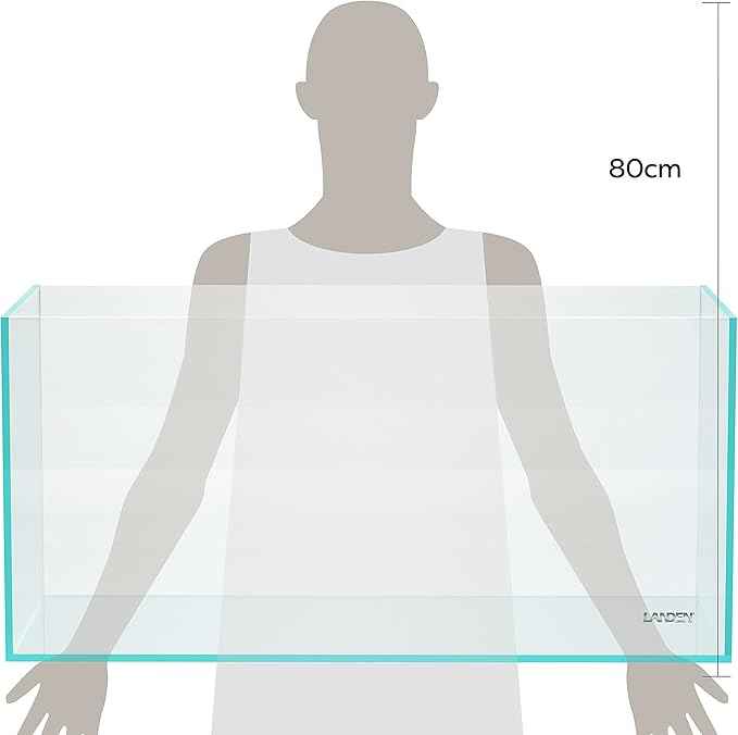 Landen 100P 50 Gallon Rimless Low Iron Aquarium Tank, W39.4×D17.7×H17.7 in(100x45x45cm) 10mm Thickness with Black Nano Foam Leveling mat Included
