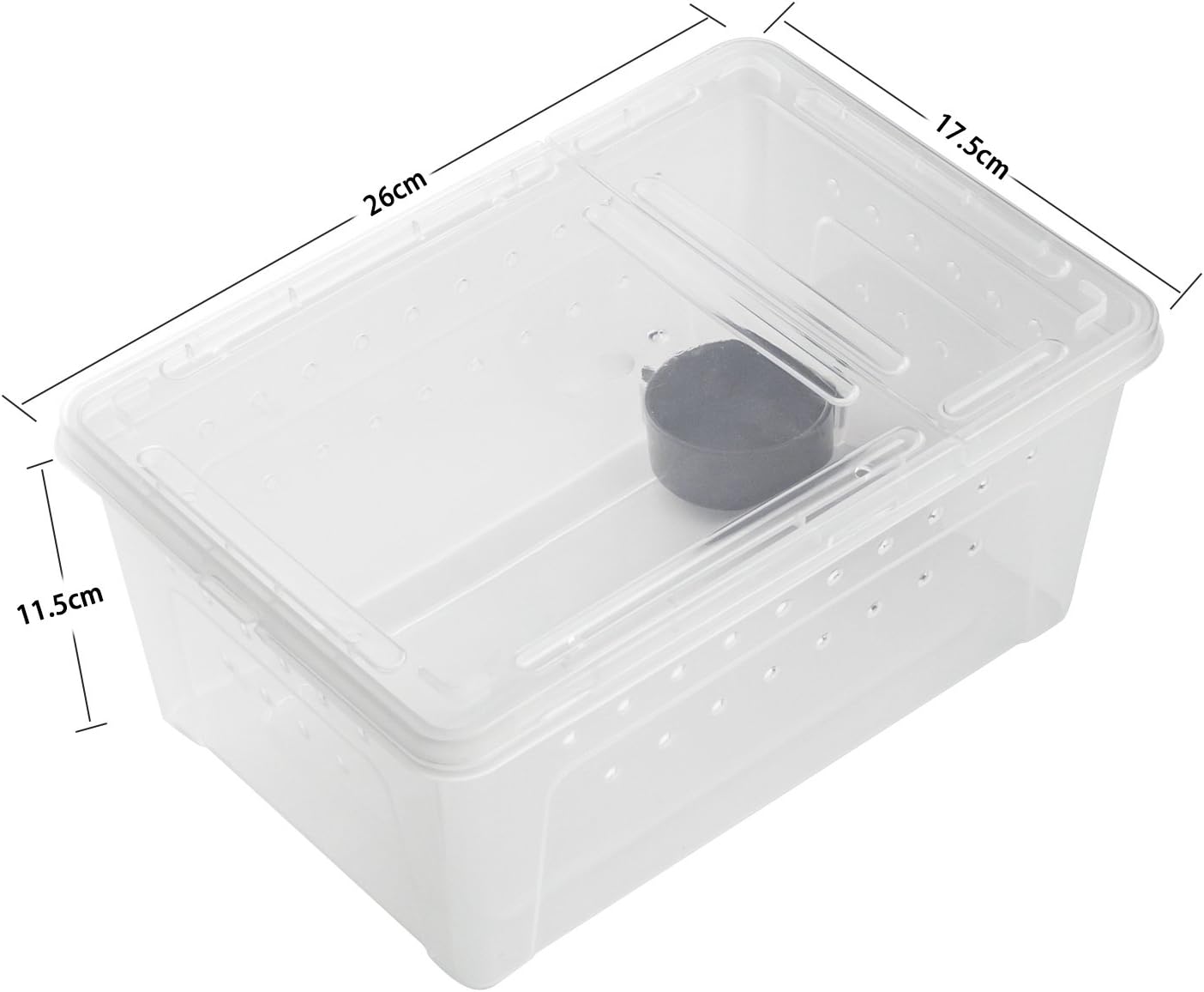 OMEM Portable Reptile Terrarium Habitat for Mini Pet Houses Breathable Holes Stackable Container (2PCS-M) - FurryFun