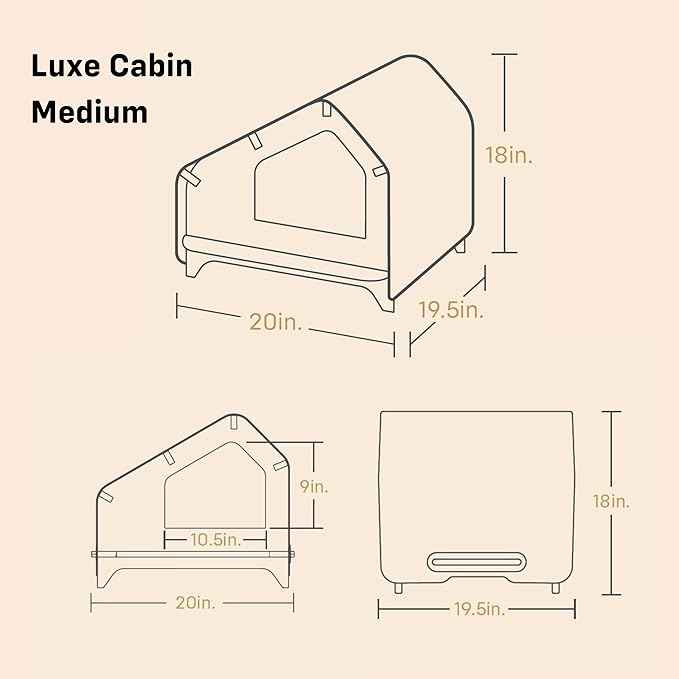 RAWRY Cat House – Covered Indoor Pet Bed with Cushion & Scratcher | Wood Cat Scratcher House for Cats, Kittens, Small Dogs
