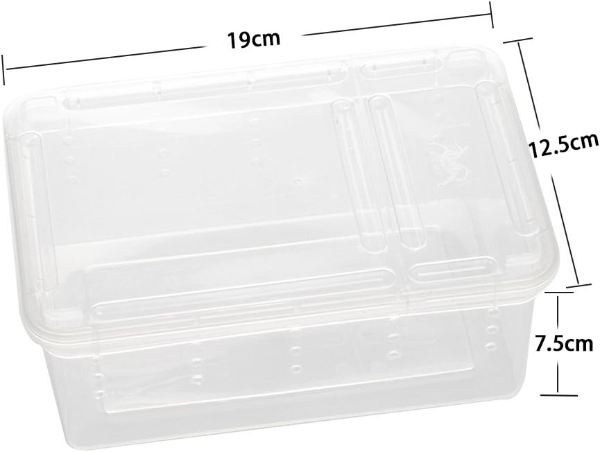 OMEM Portable Reptile Terrarium Habitat for Mini Pet Houses Breathable Holes Stackable Container (2PCS-XS) - FurryFun