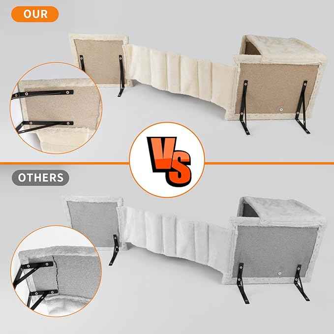 Cat Wall Shelves, Multi-Level Cat Climbing Furniture, Space-Saving Wall-Mounted Cat Climber Set with Perches,Bridge,Hammock,Scratching Board & Ball for Indoor Cat Play (Beige)