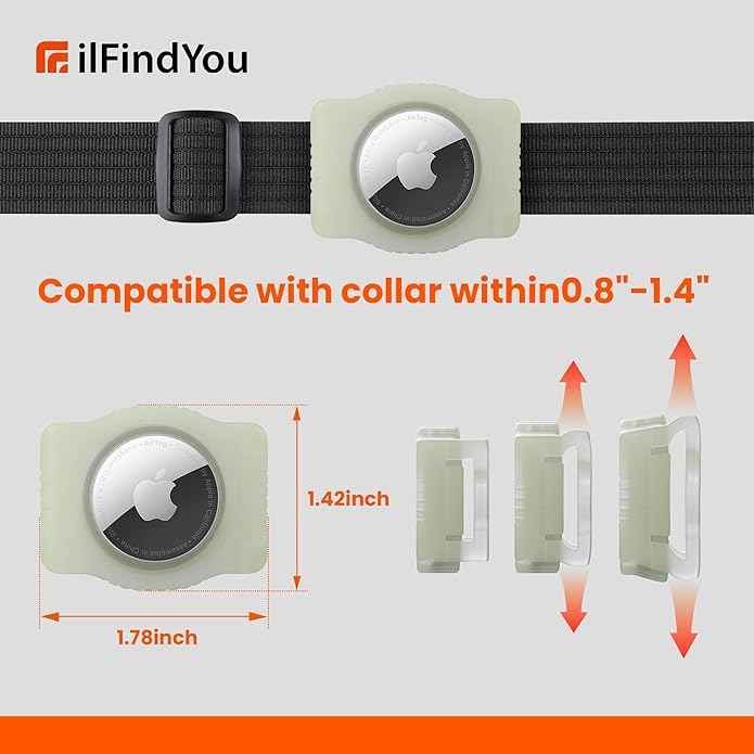 Waterproof AirTag Dog Collar Holder for Apple AirTag QR Code