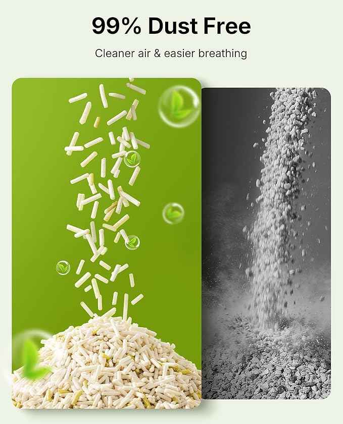 PETKIT Tofu Cat Litter, Superior Clumping Flushable, 100% Natural Ingredients Plant Cat Litter, Urine pH Detection Tofu Litter, Dust-Free,Low Tracking and Odor Control