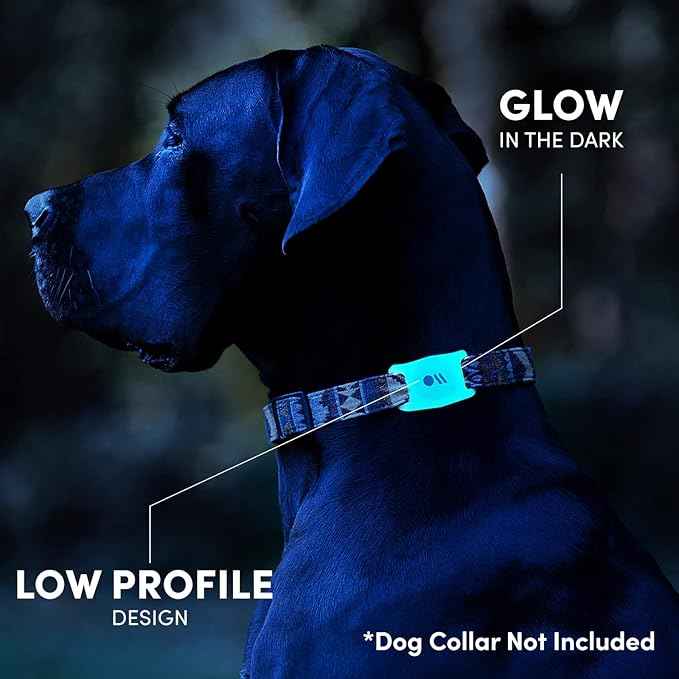 Case-Mate Airtag Dog Collar Holder - Water Resistant Airtag Holder Tag - Protective Case for Pet Collar Loop - Compatible with Cat/Dog Collars - Glow in The Dark