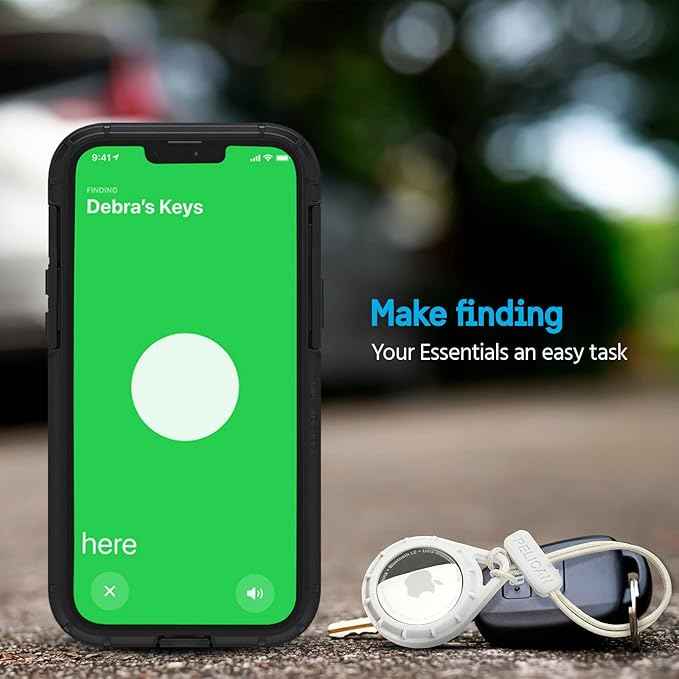 Pelican Protector AirTag Holder - AirTag Keychain w/Rugged Strap Loop [Impact Resistant] [Travel Essentials] - Protective Air Tag Case for Dog Collar, Backpack, Keys, Luggage - Clear
