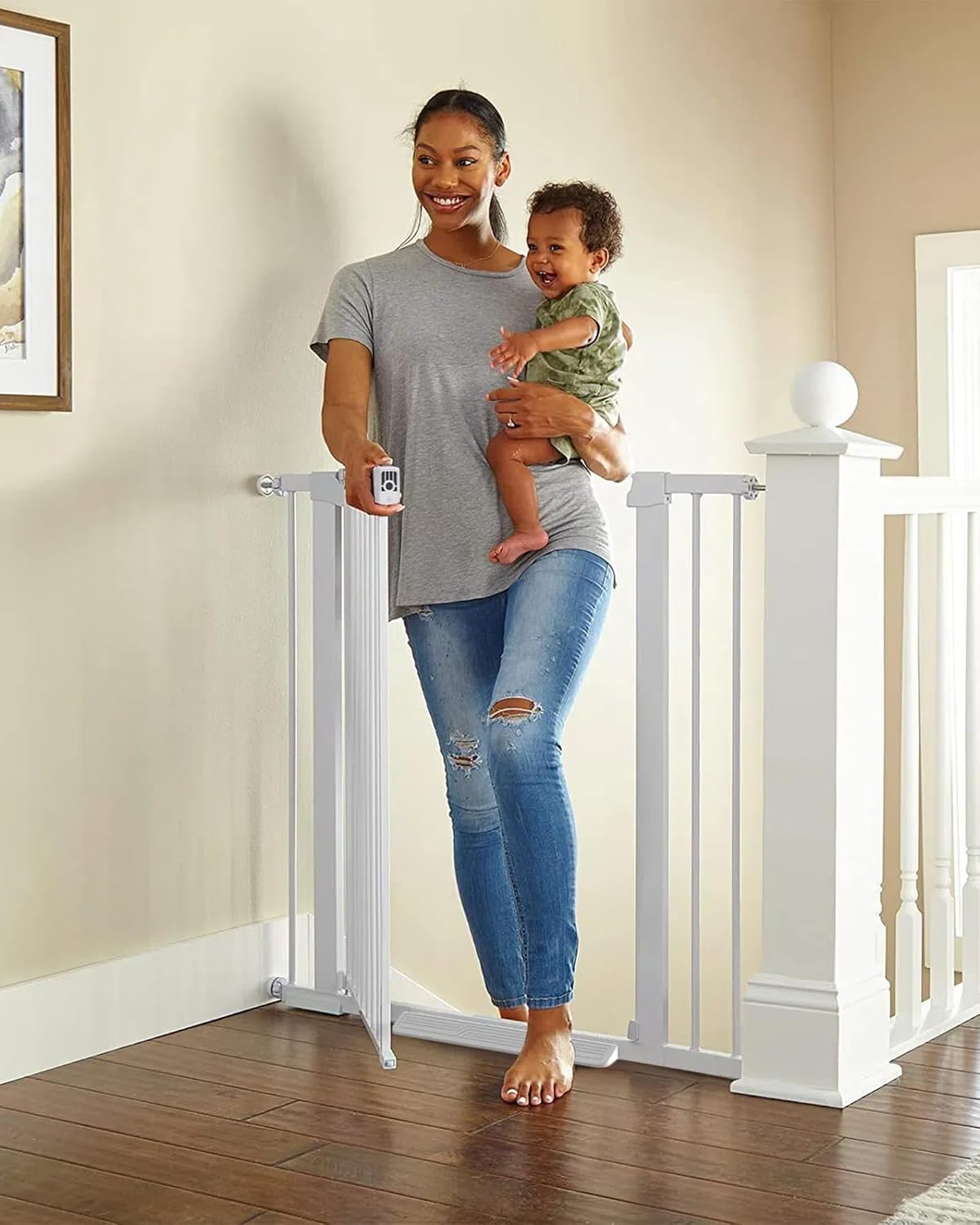 Cumbor 36" Extra Tall Baby Gate for Dogs and Kids with Wide 2-Way Door, 29.7-40.6" Width, and Auto Close Personal Safety for Babies and Pets, Fits Doorways, Stairs, and Entryways