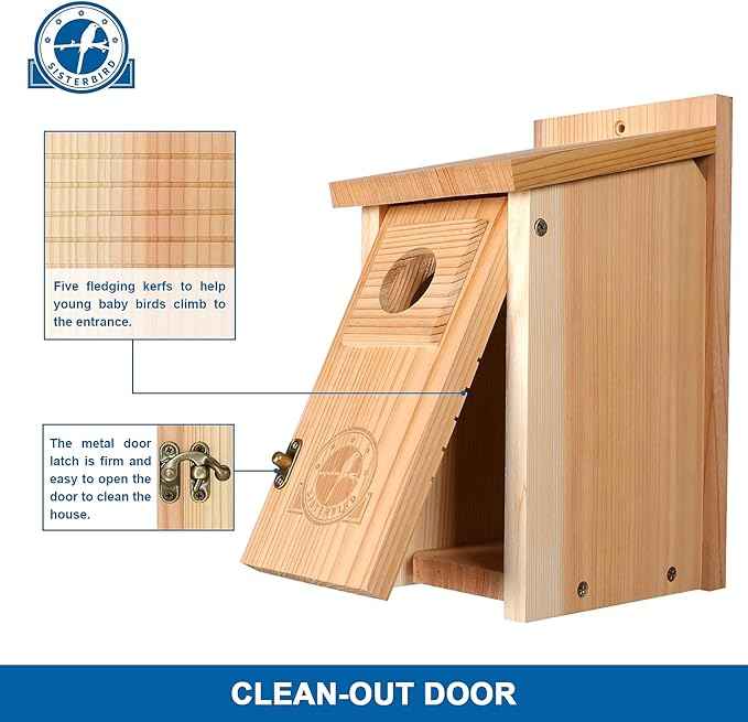 Bluebird Houses for Outside, Blue Bird Houses for Outdoors, Premium Bird House, Pack of 2 Bluebird House, Wooden Birdhouses Kits for Adults for Durable Yard Decor
