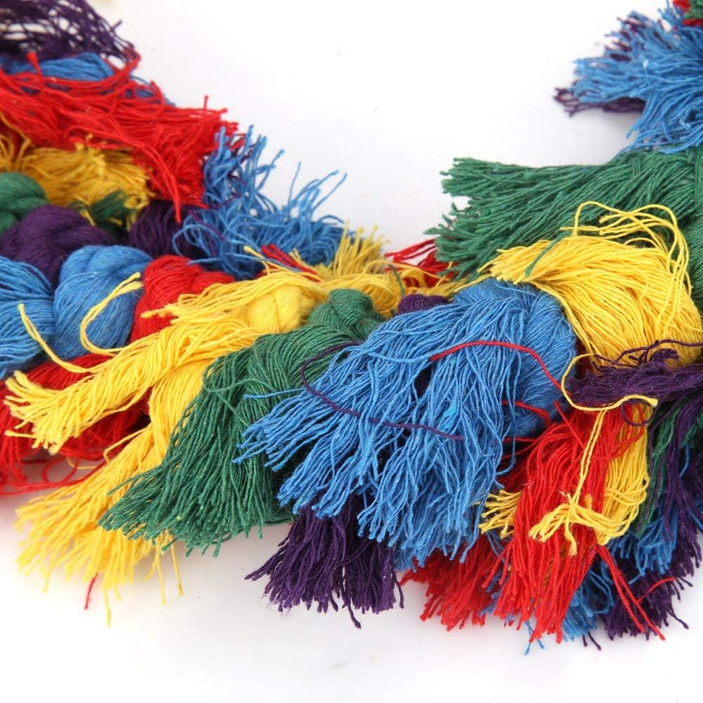 Litewoo Bird Parakeet Colorful Swing Toys,Cotton Rope Chew Hanging Bird Preening Garland Swing for Budgie Parakeet Cockatiel Macaw African Grey