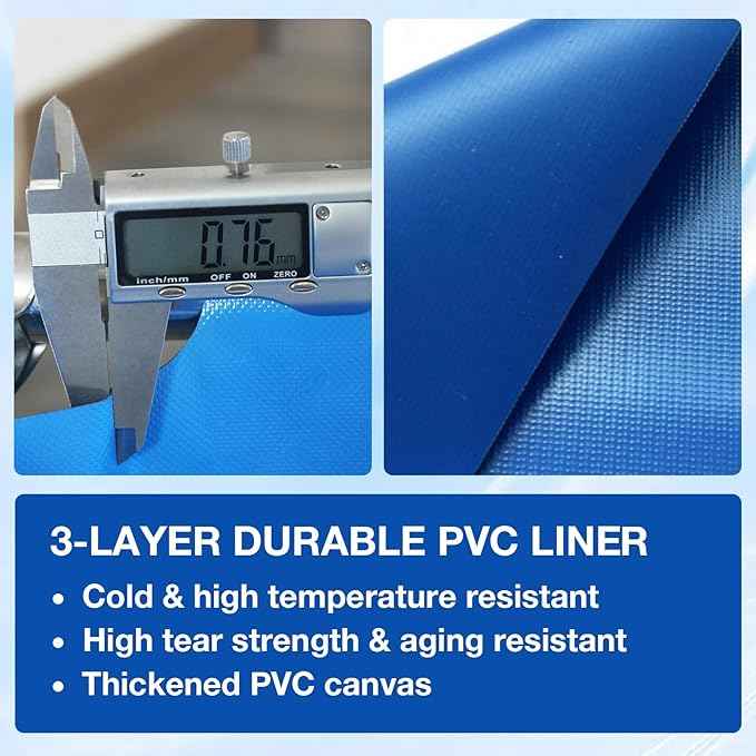 PVC Fish Pond,Above Ground Fish Tank,Goldfish/Koi Pond with Clear Viewing Panel, Outdoor Canvas Aquarium with Stainless Steel Frame & Drain Valve for Outside,39.4 * 23.6 * 23.6in,95 Gallon