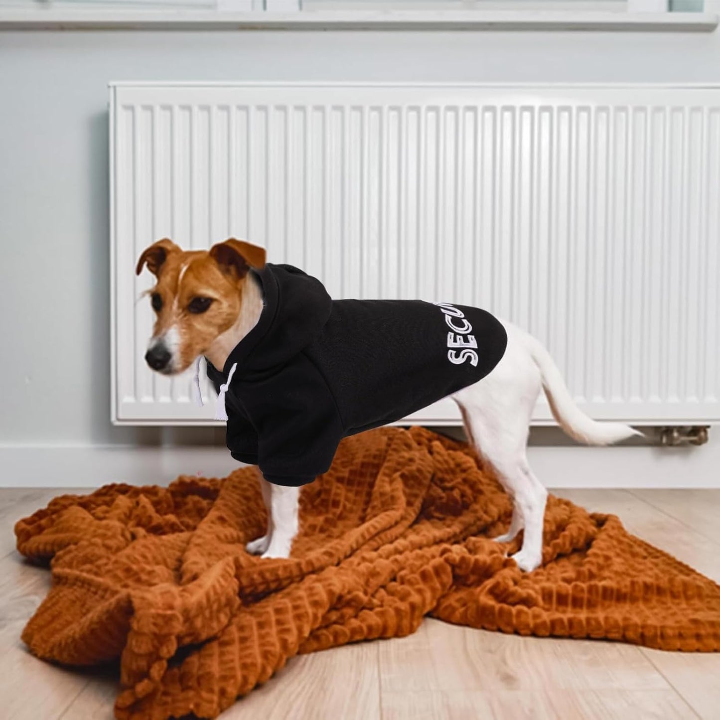 SAWMONG Dog Hoodie,Flannel Pet Hooded Sweater with Hat Puppy Pullover Sweater Shirt,Dog (Security Black,3XL)