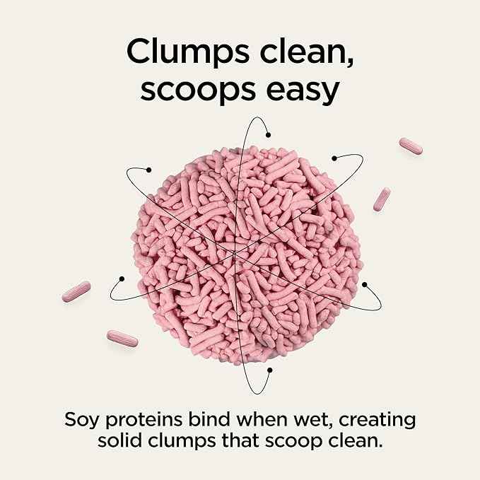 Natural Tofu Cat Litter, Fast Clumping and Scoops Easy, Dust-Free, Low Tracking, Quick Drying & Odor Control, Eco-Friendly Plant-Based Cat Litter 5.5lb/88oz – Cherry Blossom (1 Pack)