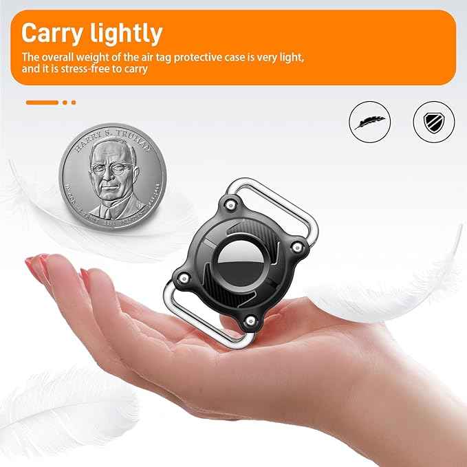 IPURLAR for Airtag | 4 Pack | Dog Airtag Holder|Waterproof-Airtag Dog Collar Holder with Removable Metal Loop,Light Weight fit Width1.2in/ Thick0.18in Airtag Collar Holder