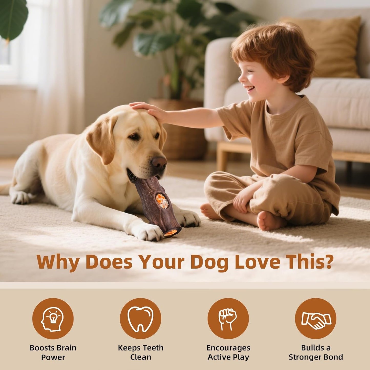 2 Pack Dog Toys for Aggressive Chewers, Interactive Indestructible Dog Toys to Keep Them Busy, Durable Dog Frozen Treat Toy for Large & Medium Dogs, Reduces Anxiety & Extends Playtime, Red Brown