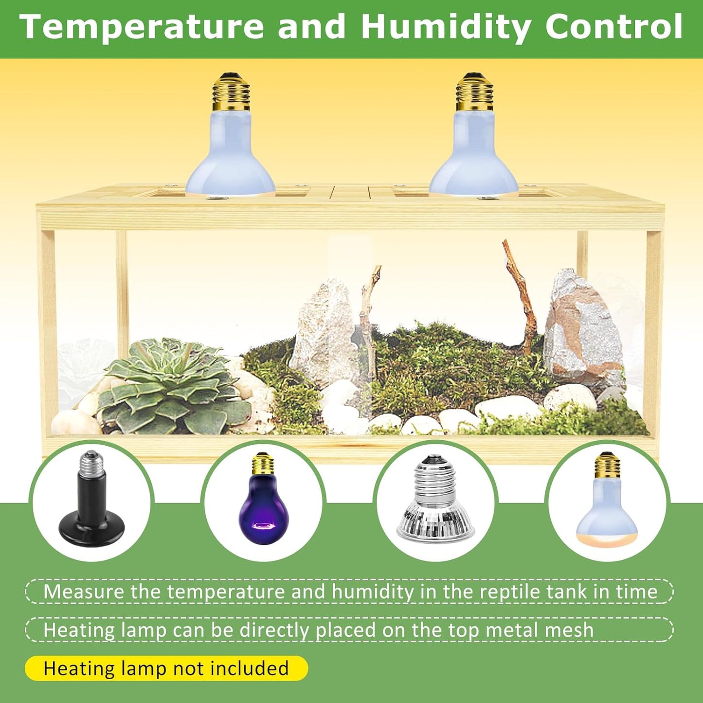 80 Gallon Reptile Tank - 48" Lockable Sliding Door Bearded Dragon & Snake Tank with Metal Mesh Roof, Front Opening Terrarium for Lizards, Leopard Gecko (Wood, 48" x 20" x 20") - FurryFun