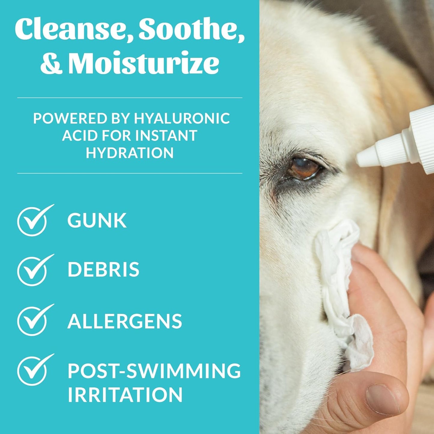 SKOUT'S HONOR HydroClear Eye Wash with Hyaluronic Acid, 4oz Bottle - Non-Medicated, Daily Eye Care for Dogs & Cats, 3-Pack