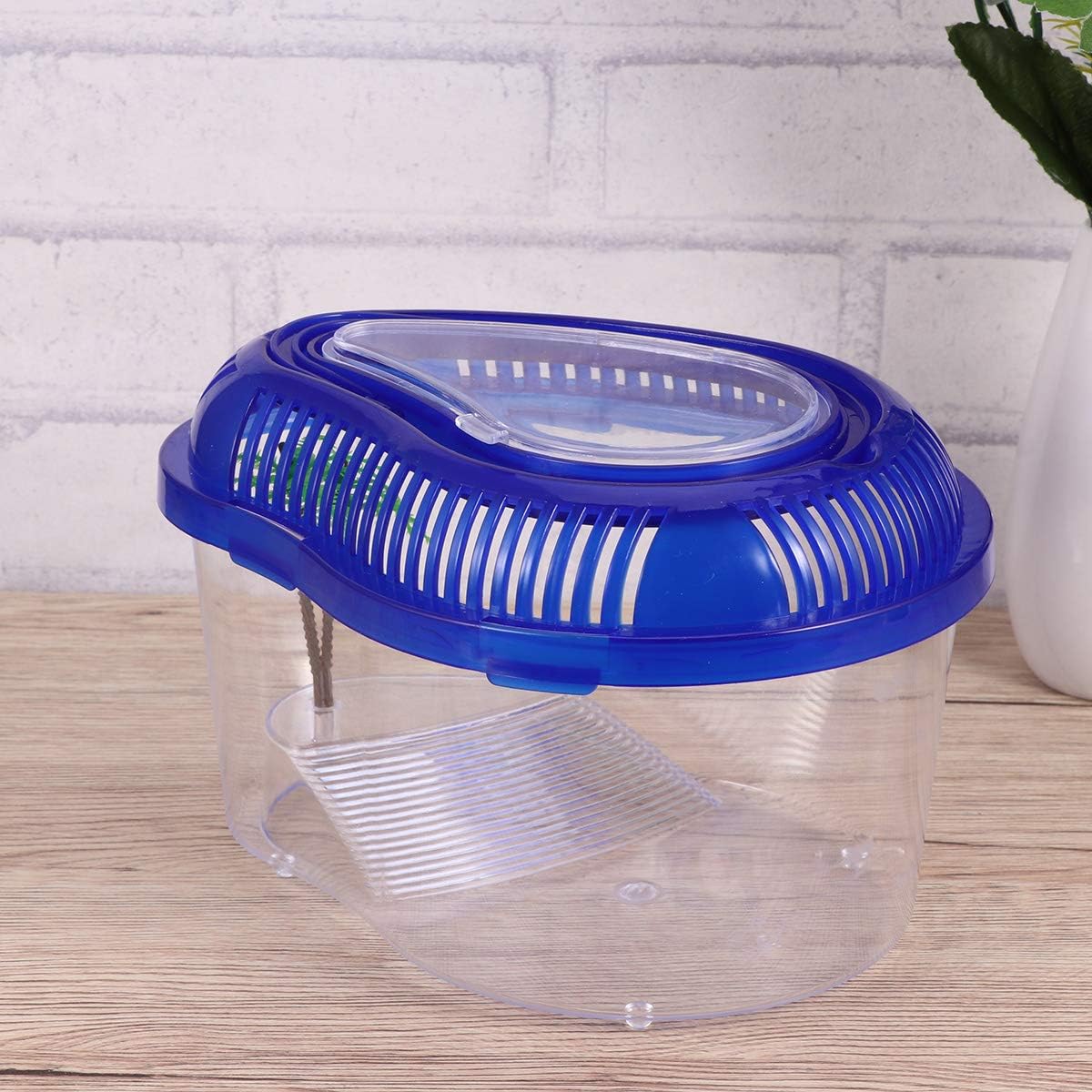 POPETPOP Reptile Carrier - Reptile Terrarium Habitat Small Turtle Tank, Turtle Container, Reptile Carrier with Cover and Handle - Above Tank Basking for Mini Pet Houses(Small) - FurryFun