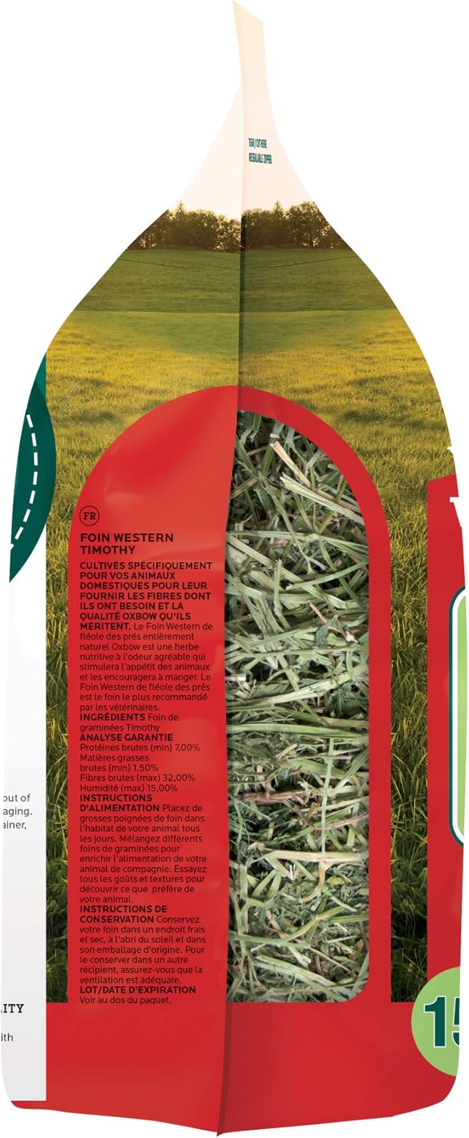 Oxbow Animal Health Western Timothy Hay - All Natural Hay for Rabbits, Guinea Pigs, Chinchillas, Hamsters & Gerbils - 15 oz. (Pack of 2)