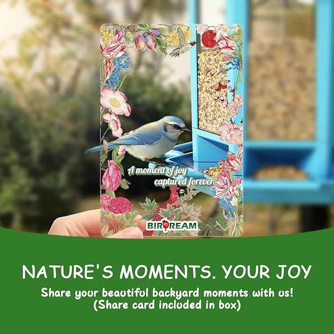 Birdream Bird Feeders for Outdoor Hanging, Fun Installation Pagoda Design Wild Birdfeeder, Attracting Wild Birds Sparrows Finch Cardinal Goldfinch Chickadee - Blue