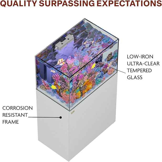 Aqua Dream Coral Reef Aquarium Tank | 90 Gallon Ultra Clear Glass with Sump, White