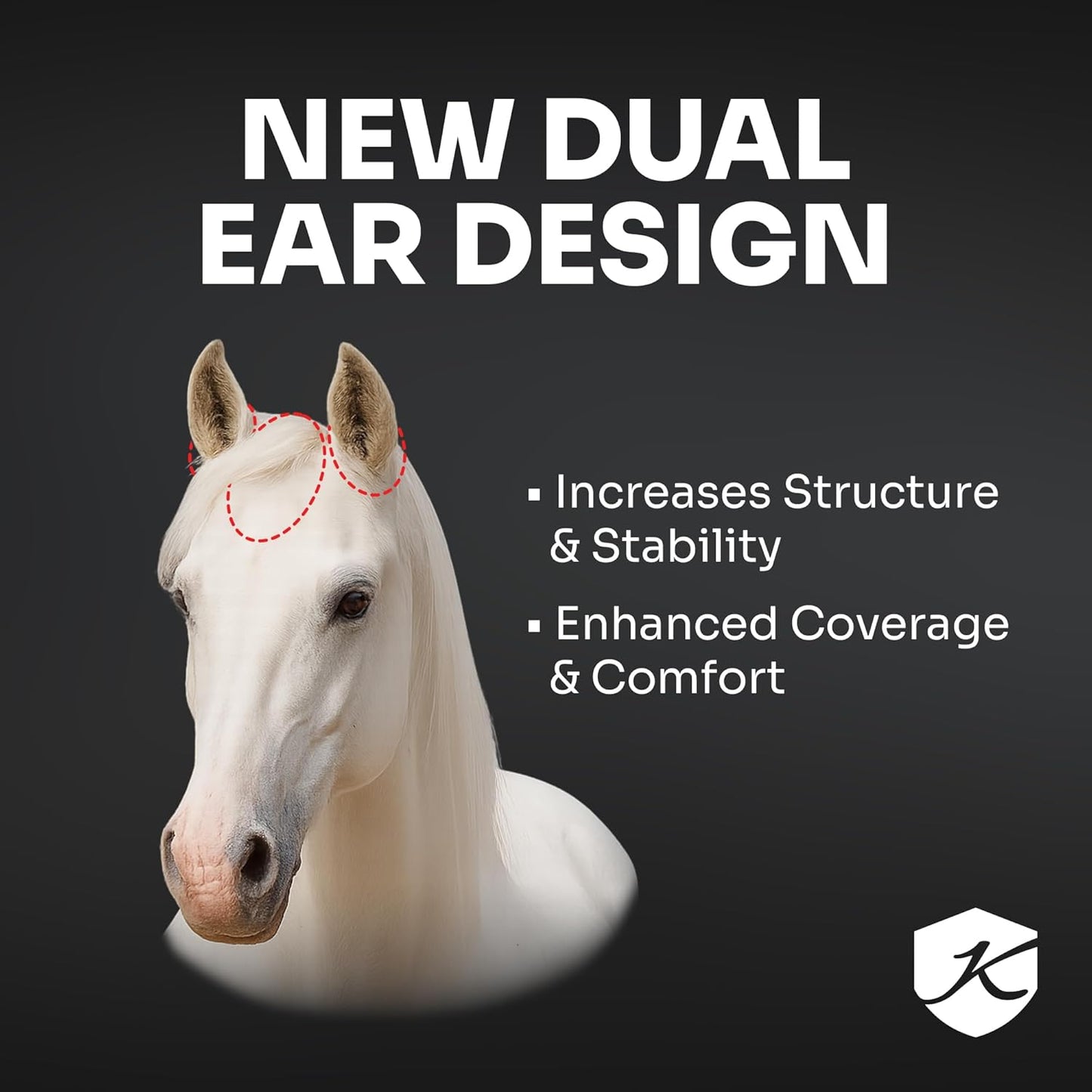 Kensington 90% UV Fly Mask Halter CatchMask UViator - Without Ears & Forelock Freedom Web Trim *Roomy Fit*- X-Large, Desert Sand