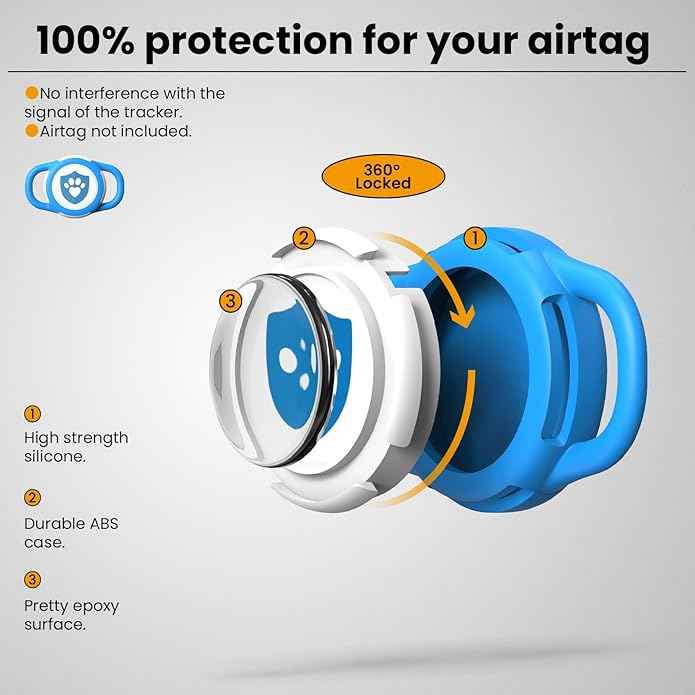 Waterproof AirTag Dog Collar Holder for Apple AirTag QR Code