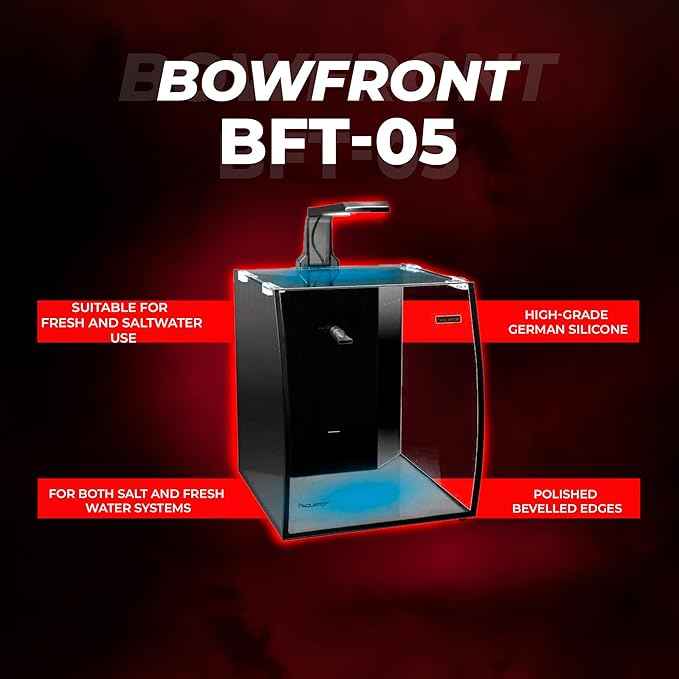 Aquatop Vertical Bowfront Glass Aquarium, 5-Gallon – All-in-One Tank with Filter and LED Light, High Clarity Glass for Freshwater & Saltwater
