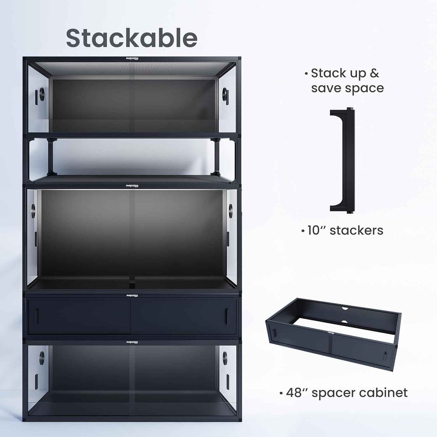 85 Gallon Reptile Tank, Front Opening Snake Tank for Easy Maintenance, Reptile Enclosure with Top Screen Ventilation 48''x24''x18''