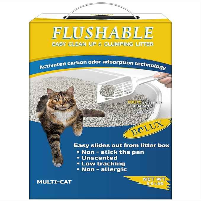 Bolux Flushable Cat Litter, Low Tracking Clumping Tofu Cat Litter,Odor Control Cat Litter Unscented and Zero Dust Natural Formula