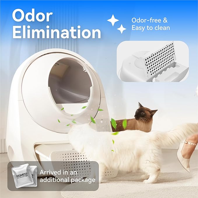 CATLINK Luxury Pro-X Automatic Self-Cleaning Cat Litter Box, Health Monitoring, Automatic Cat Litter Box for Multiple Cats, Triple Odor Control, Large Wastes Bin Capacity, Includes C70 and 60 Liners