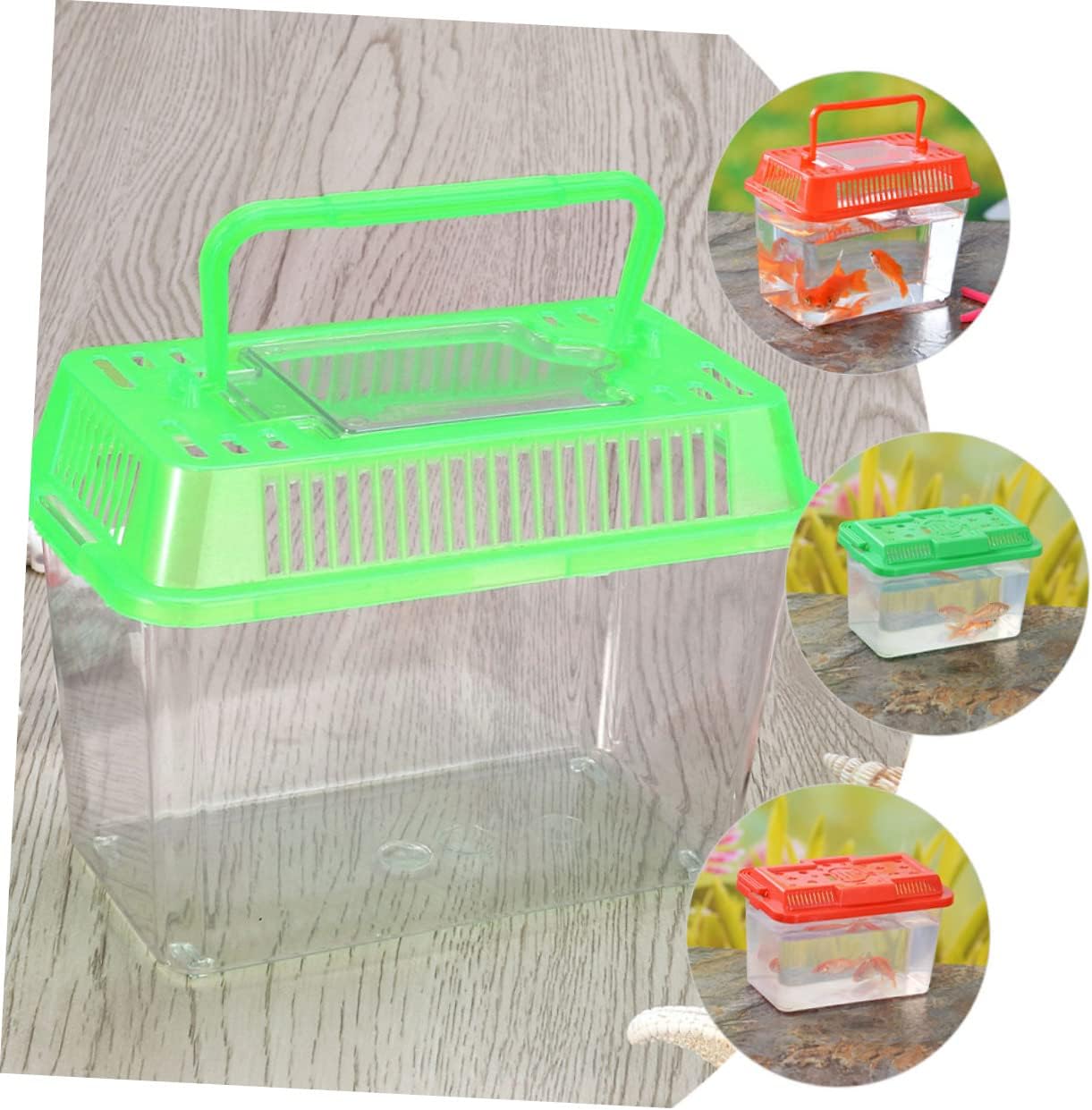 Plastic Turtle Fish Tank Plastic Handheld Fish Tank Portable Aquarium Clear Reptile Breed Container Cricket Keeper Lizard Tank Animals Turtle Tank Beard Leopard Print - FurryFun