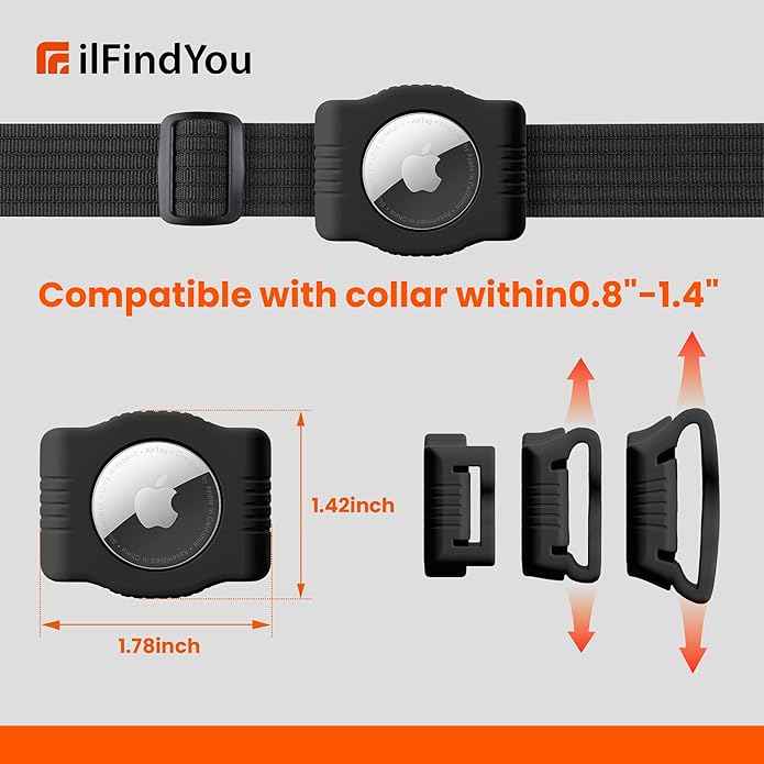 Waterproof AirTag Dog Collar Holder for Apple AirTag QR Code
