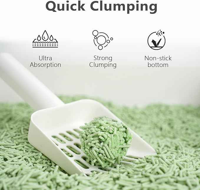 Tofu Cat Litter - Strong Clumping, Ultra Absorbent, Odor Control, Flushable, Low Tracking, Low Dust Tofu Litter Pellets 4 Packs/24LB (Green Tea)