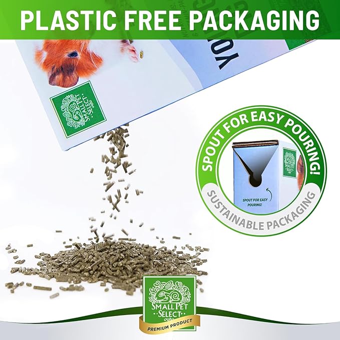 Small Pet Select Young Guinea Pig Pellet Food, Pellets, Treats for Guinea Pigs High Fiber Timothy Hay Based Formula, 5lb