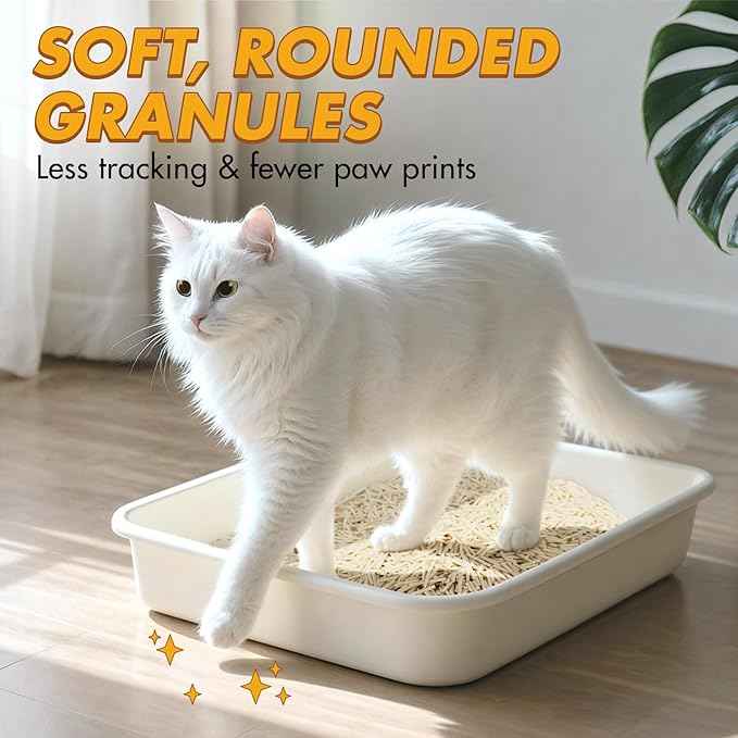 Happy & Polly Tofu Cat Litter – Fast Clumping, Flushable, Ultra Absorbent, Low Tracking, 100% Natural Raw Materials with Coconut Charcoal – 44 LB(5.5LB*8 Bags)