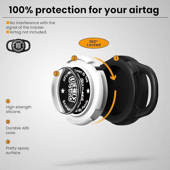 Waterproof AirTag Dog Collar Holder for Apple AirTag QR Code