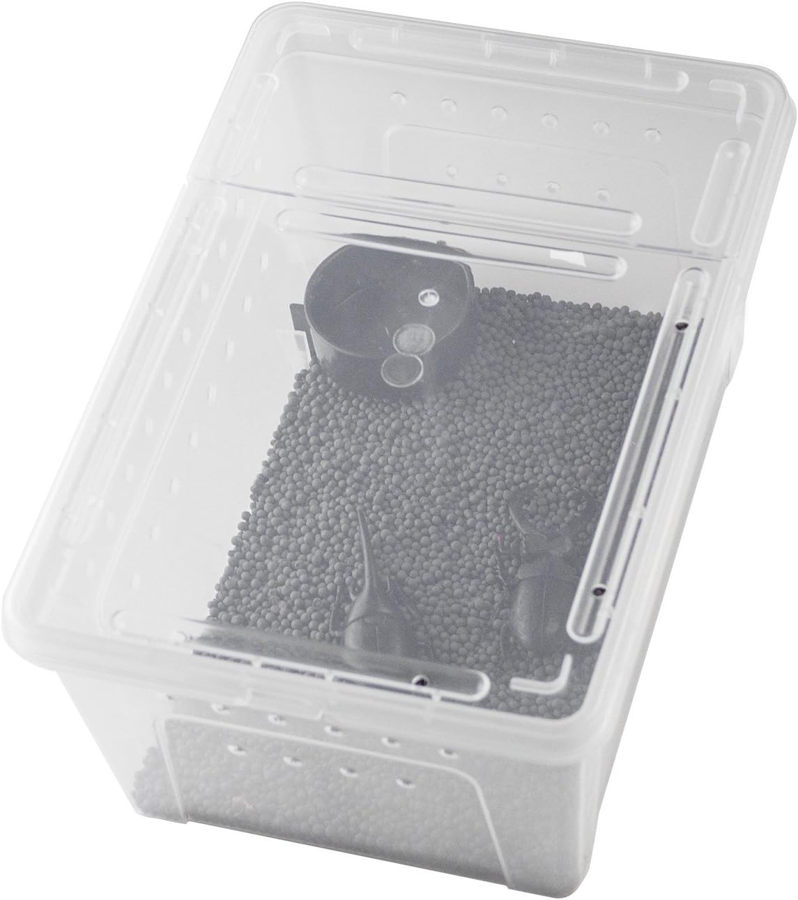 OMEM Portable Reptile Terrarium Habitat for Mini Pet Houses Breathable Holes Stackable Container (2PCS-M) - FurryFun
