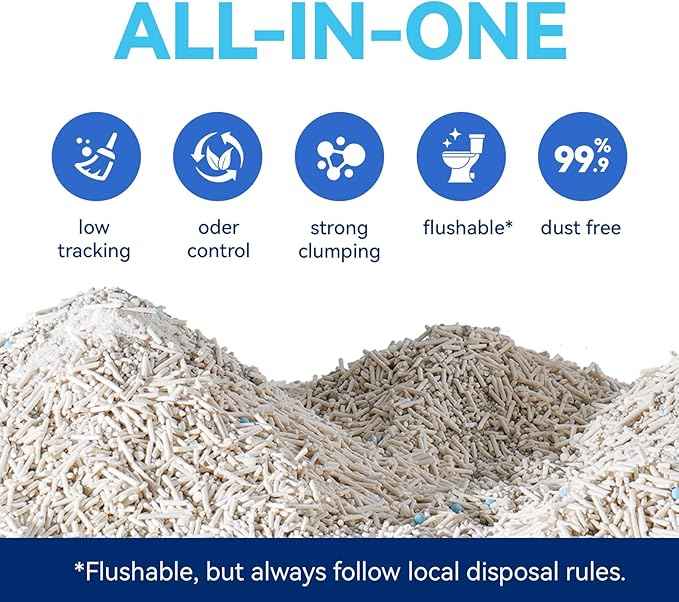 OPET Mixed Tofu Cat Litter - 19lb Strong Clumping Litter, Mixed Tofu and Bentonite, 99.9% Dust Free and Flushable Cat Litter, Natural Sustainable Ingredients Odor Control, Low Tracking（19lb, Milk）