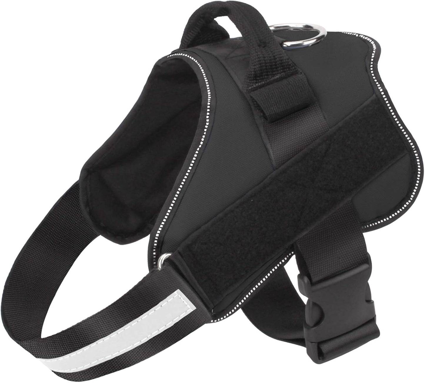Bolux Dog Harness, No-Pull Reflective Dog Vest, Breathable Adjustable Pet Harness with Handle for Outdoor Walking - No More Pulling, Tugging or Choking (Black, M)