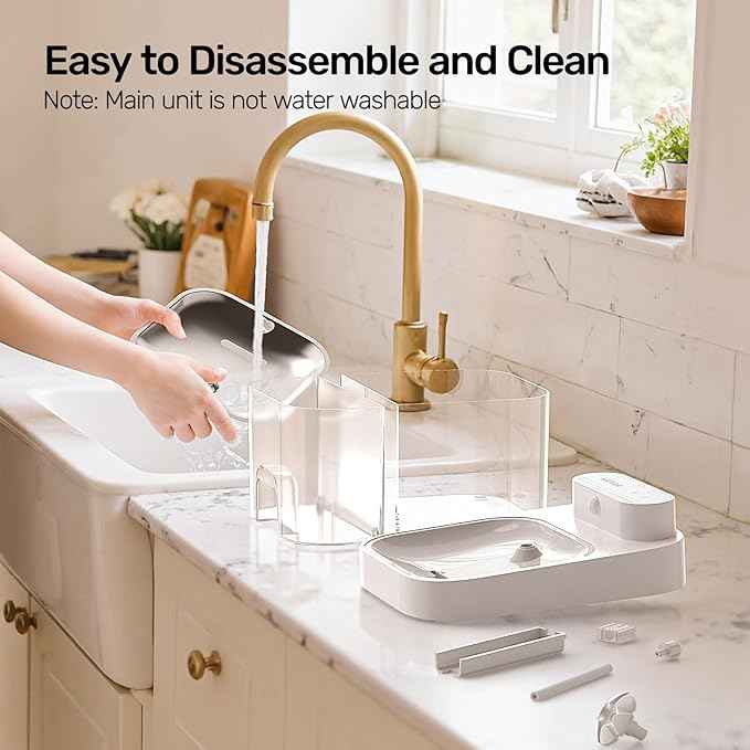 2026 Latest Cat Water Fountain, No Filter Cotton, App Monitoring Wastewater Separation Wireless Pet Fountain, 5000mAh Battery & Plug-in, 3L/101oz Water Dispenser for Cats Indoor, 2.4G Wi-Fi