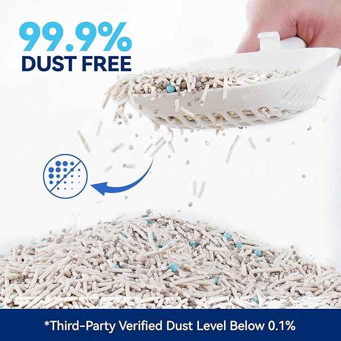 OPET Mixed Tofu Cat Litter - 19lb Strong Clumping Litter, Mixed Tofu and Bentonite, 99.9% Dust Free and Flushable Cat Litter, Natural Sustainable Ingredients Odor Control, Low Tracking（19lb, Milk）