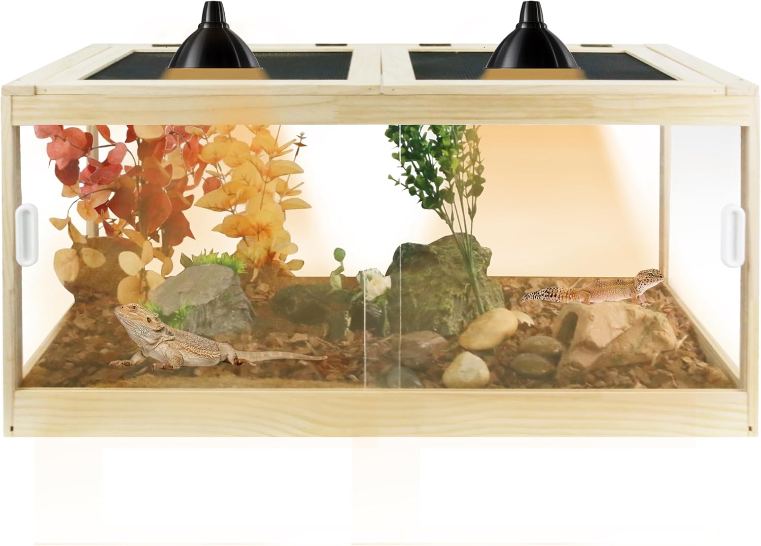 30 Gallon Bearded Dragon Tank, 32 * 16 * 16 Inch Reptile Tank, Lizard Terrarium with Sliding Door & Top Screen Ventilation, Suitable for All Types of Reptile, Snakes, Hamsters, - FurryFun