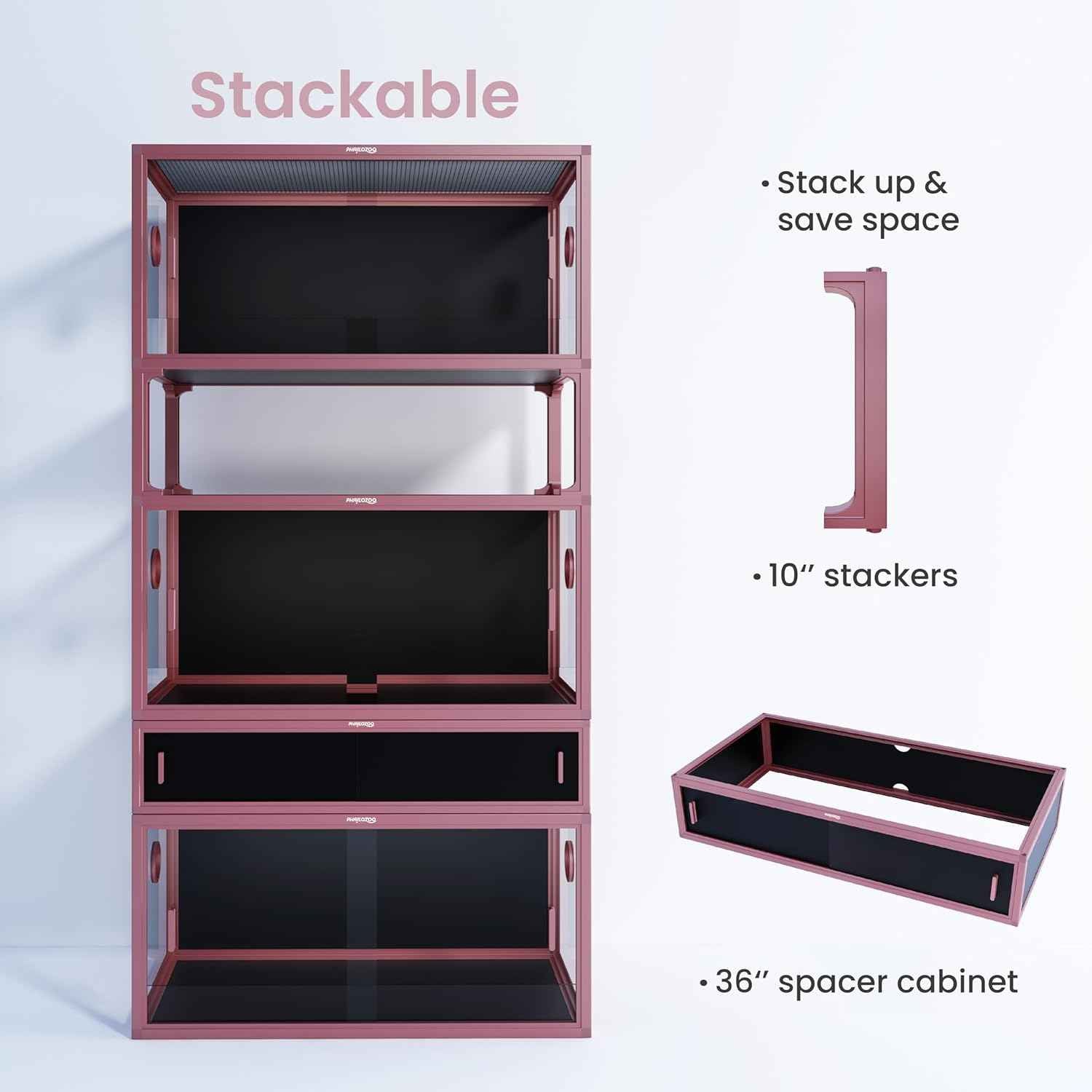 50 Gallon Bearded Dragon Tank, Reptile Enclosure for Easy Maintenance, Front Opening Reptile Tank with Top Screen Ventilation & Glass Sliding Door 36''x18''x18''