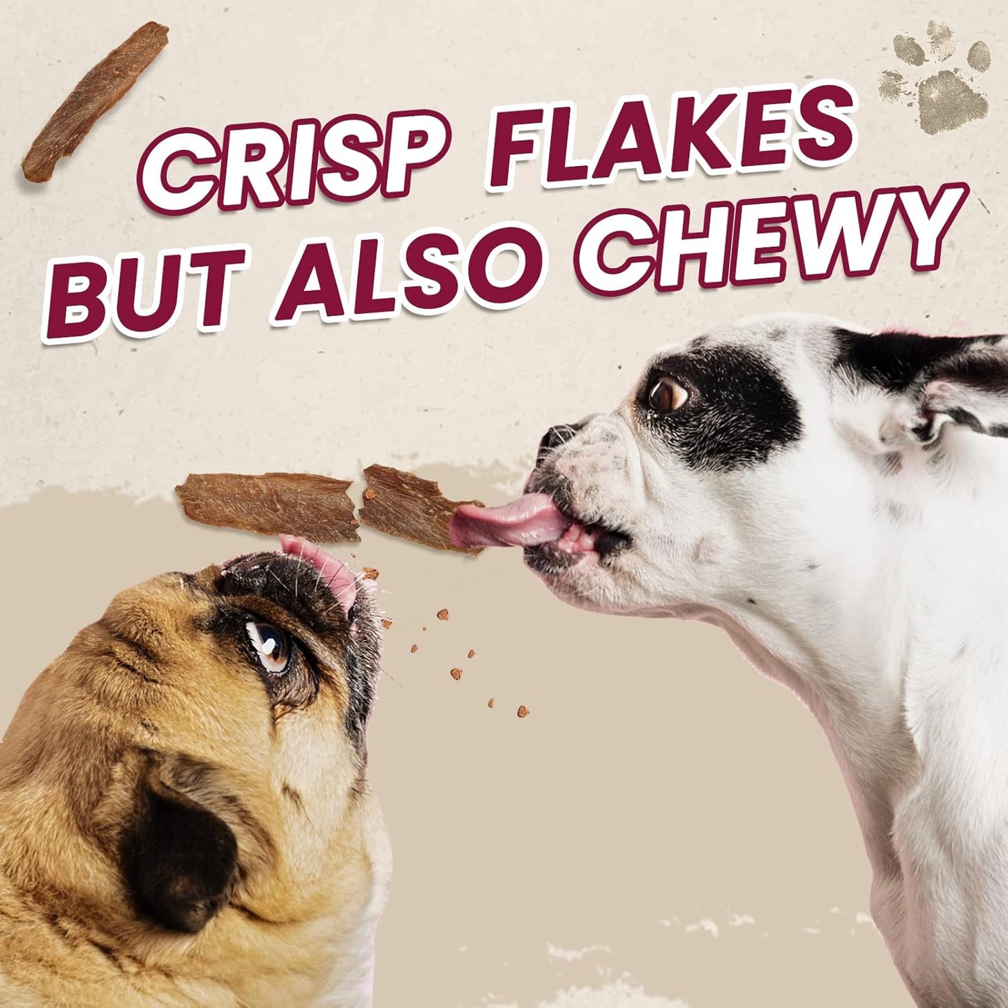 PAWUP Dog Treats Jerky Duck Crisp Flakes, 1% Taurine Added, 6oz (170g), Duck Jerky Chip Flakes, High Protein Dog Training Rewards, Rawhide-Free, Gluten-Free