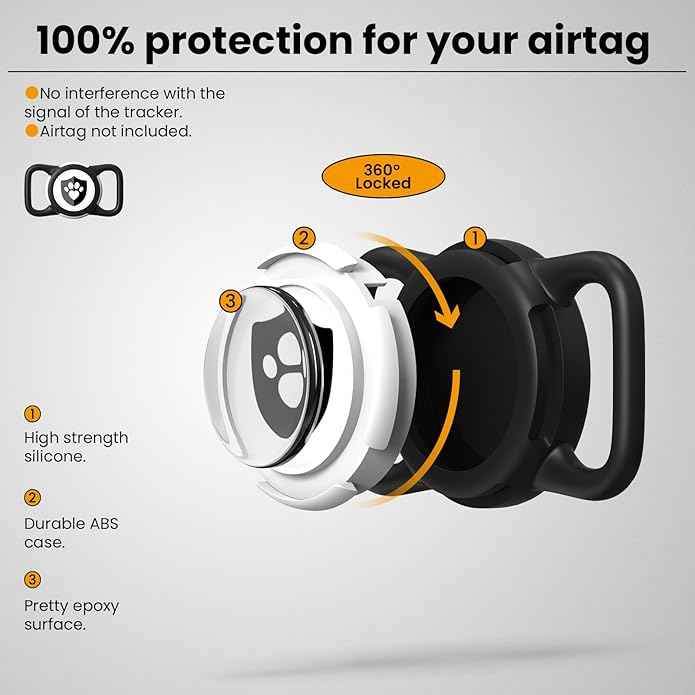 Waterproof AirTag Dog Collar Holder for Apple AirTag QR Code