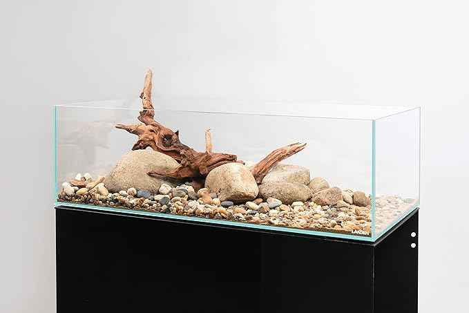 LANDEN 60S 7.9 Gal Shallow Aquarium Tank, Shallow Fish Tank, Rimless Low Iron Tank W23.6×D11.8×H7.1 in(60x30x18cm); 5mm Thickness Aquascape Fish Tank, Black Leveling Mat Included
