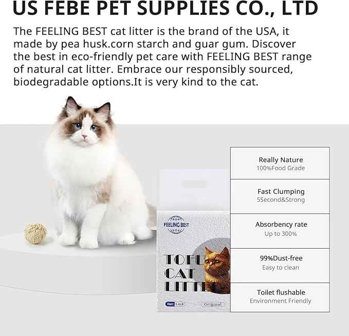 Tofu Cat Litter 22.4LB(5.6lb×4bag) Green Tea Clumping, 100% Natural Raw Materials, Flushable,Ultra Absorbent and Fast Drying,Solubility in Water,Really Dust-Free,Less Scattering